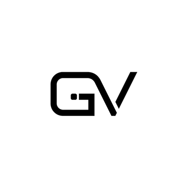 GV monograma logotipo diseño carta texto nombre símbolo monocromo logotipo alfabeto carácter simple logotipo