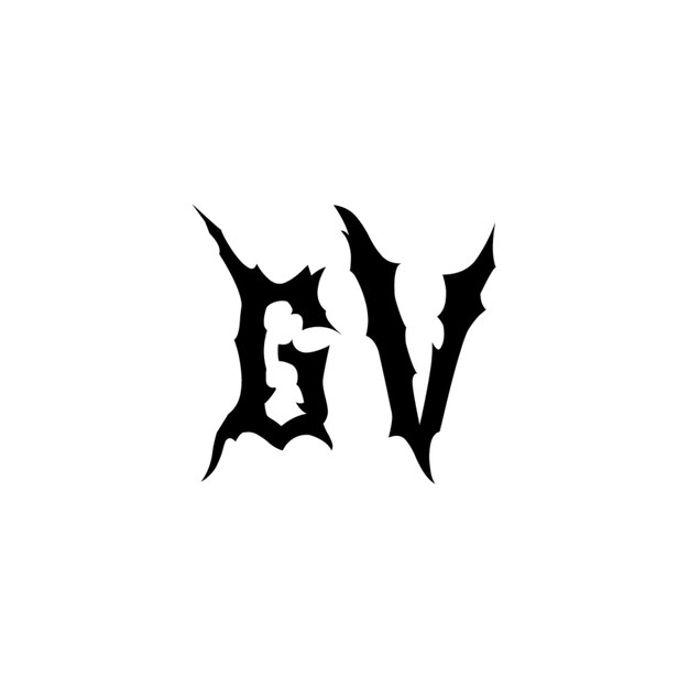 GV monograma logotipo diseño carta texto nombre símbolo monocromo logotipo alfabeto carácter simple logotipo