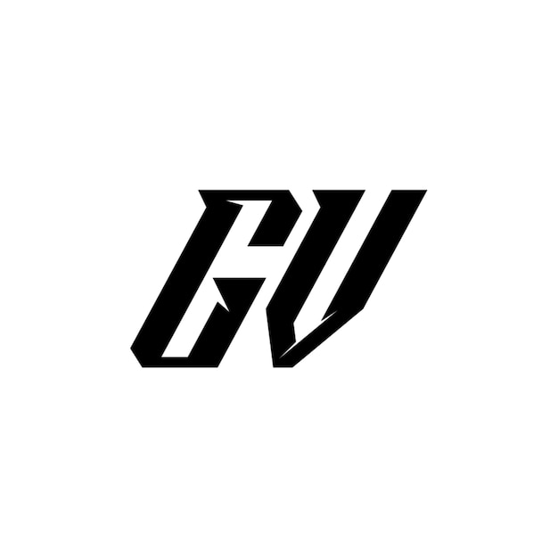GV monograma logotipo diseño carta texto nombre símbolo monocromo logotipo alfabeto carácter simple logotipo