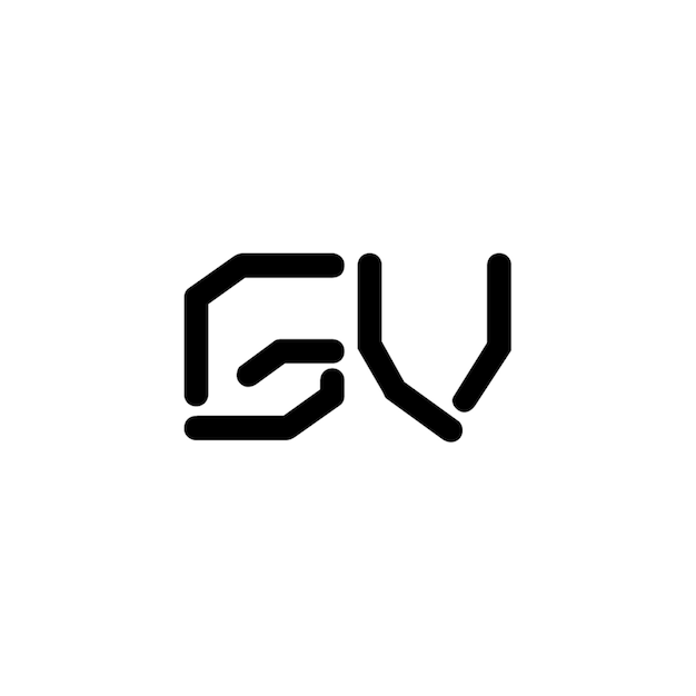 GV monograma logotipo diseño carta texto nombre símbolo monocromo logotipo alfabeto carácter simple logotipo