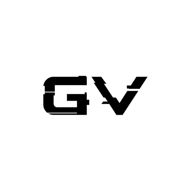 GV monograma logotipo diseño carta texto nombre símbolo monocromo logotipo alfabeto carácter simple logotipo