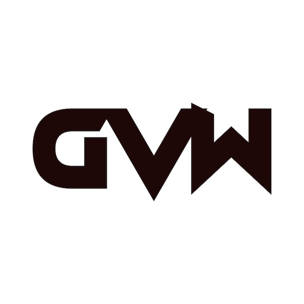 GVW abstract creativo letra inicial monograma símbolo de negocio moderno icono diseño de logotipo vectorial