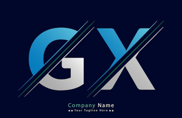 GX letra logotipo colorido en el círculo Ilustración del logotipo vectorial