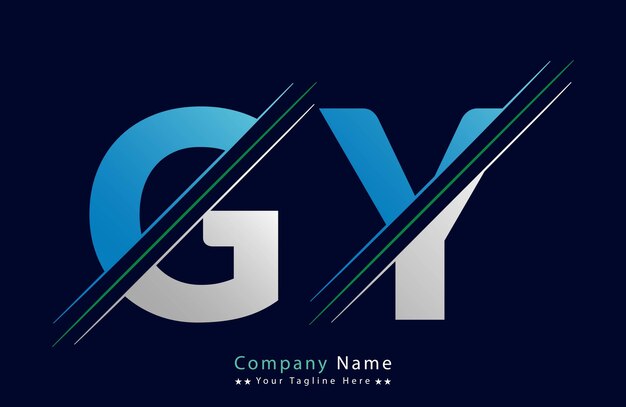 GY letra logotipo colorido en el círculo Ilustración del logotipo vectorial