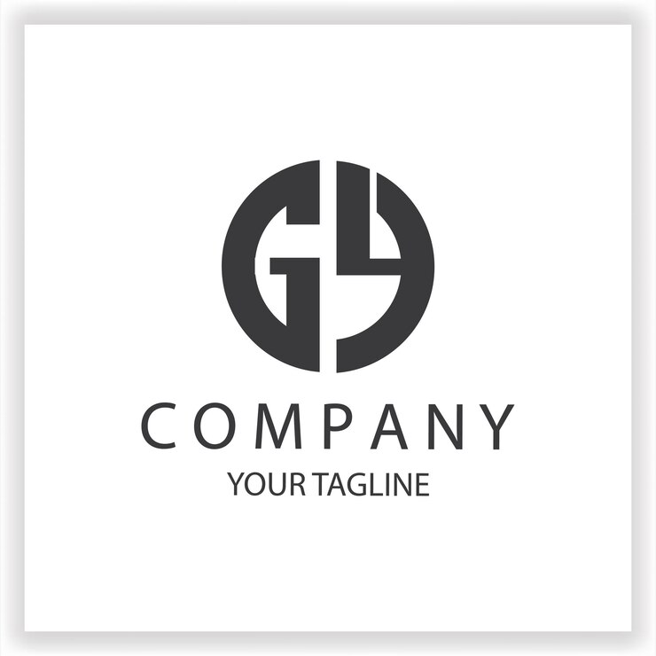 Vector gy logo monograma sencillo y moderno círculo de color negro plantilla de diseño de vector elegante premium eps 10