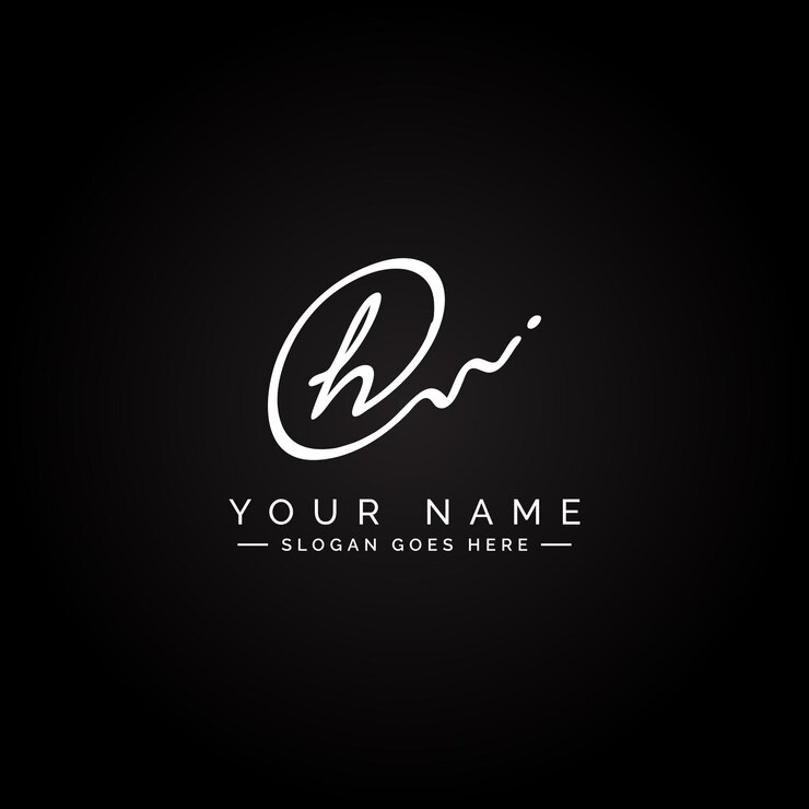 Vector h carta firma logotipo inicial alfabeto para h dibujado a mano h logotipo