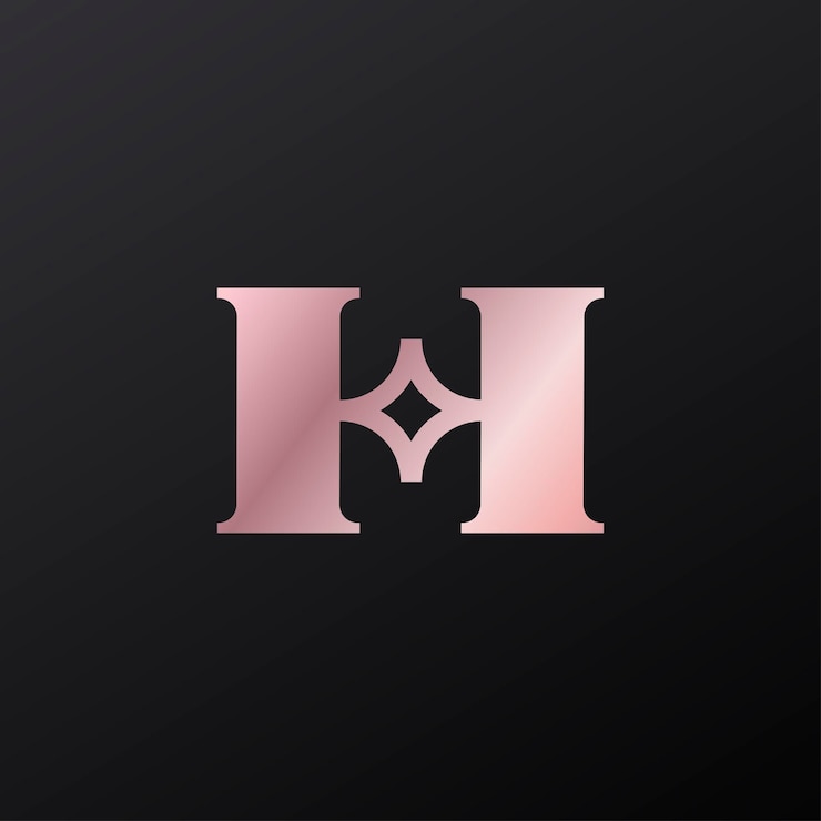 Vector h diseño de logotipo monoline minimalista de lujo