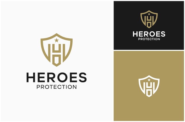 H Escudo Protección Carta de seguridad Seguridad Privacidad Proteger armadura Vector Ilustración del diseño del logotipo