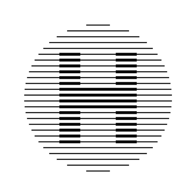 H letra del alfabeto logotipo círculo redondo línea abstracto ilusión óptica franja símbolo de medio tono icono