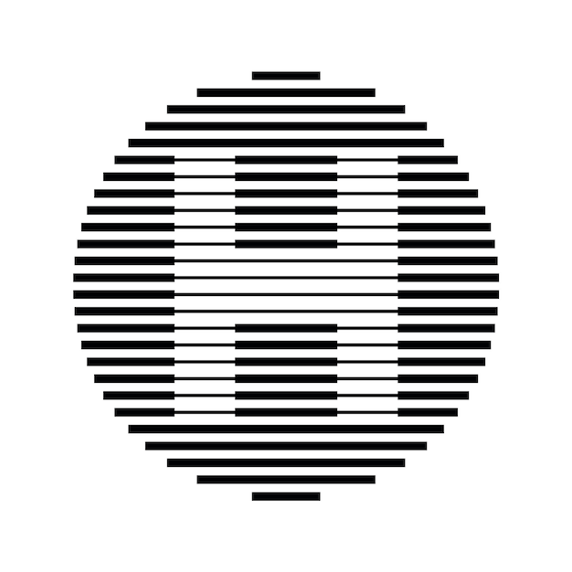 H letra del alfabeto logotipo círculo redondo línea abstracto ilusión óptica franja símbolo de medio tono icono