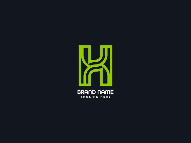 h logotipo de letra moderna