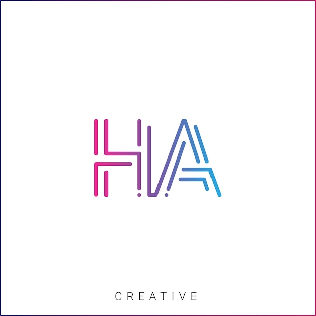H.A. Logotipo Moderno Basado en el diseño inicial Vector colorido Monograma Símbolo Font Logotipo