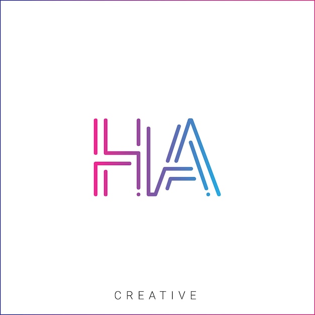 H.A. Logotipo Moderno Basado en el diseño inicial Vector colorido Monograma Símbolo Font Logotipo