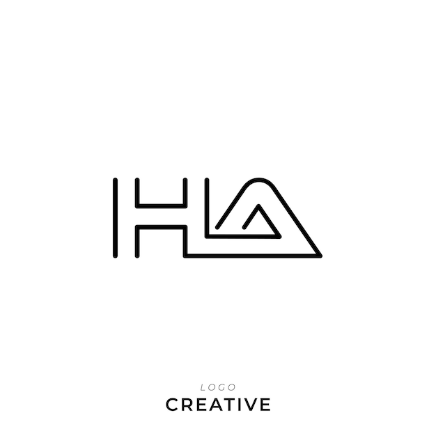 H.A. Logotipo Moderno Basado en el diseño inicial Vector colorido Monograma Símbolo Font Logotipo
