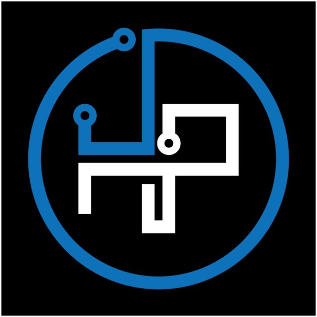 h último icono de diseño del logotipo