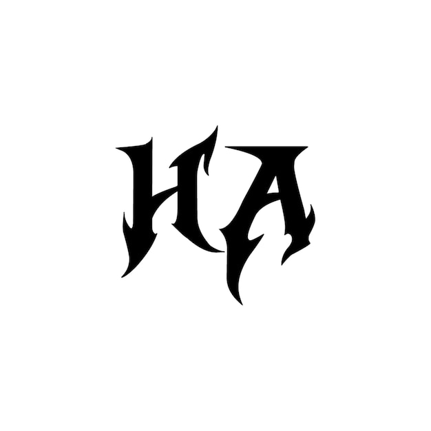 HA monograma logotipo diseño carta texto nombre símbolo monocromo logotipo alfabeto carácter simple logotipo