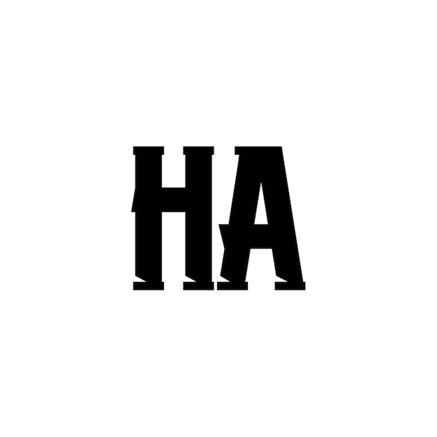 HA monograma logotipo diseño carta texto nombre símbolo monocromo logotipo alfabeto carácter simple logotipo