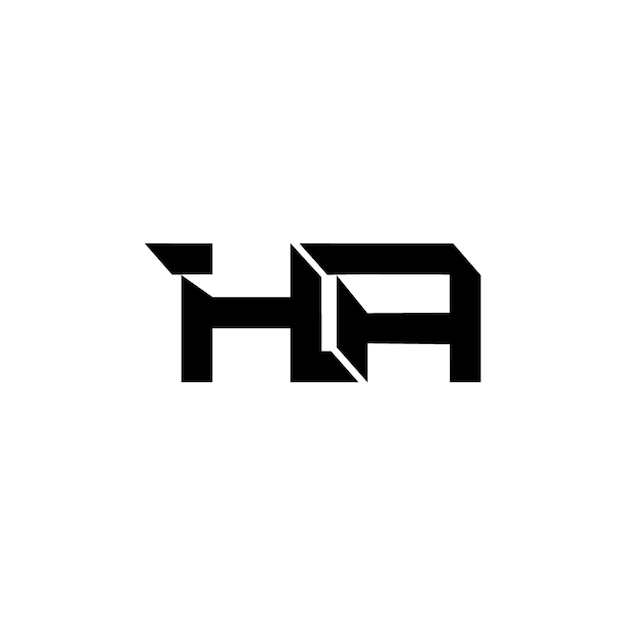 HA monograma logotipo diseño carta texto nombre símbolo monocromo logotipo alfabeto carácter simple logotipo