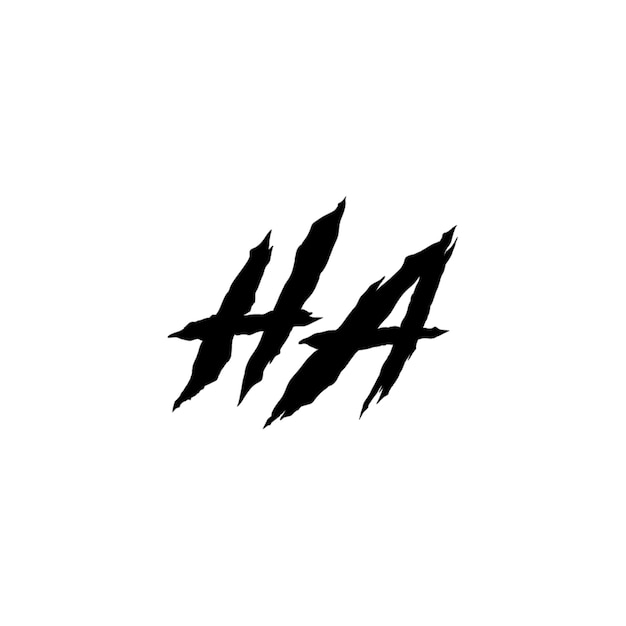 HA monograma logotipo diseño carta texto nombre símbolo monocromo logotipo alfabeto carácter simple logotipo
