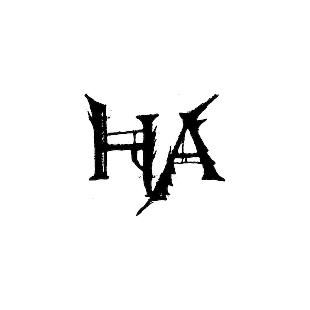 HA monograma logotipo diseño carta texto nombre símbolo monocromo logotipo alfabeto carácter simple logotipo