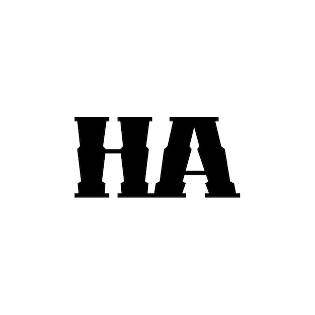 HA monograma logotipo diseño carta texto nombre símbolo monocromo logotipo alfabeto carácter simple logotipo