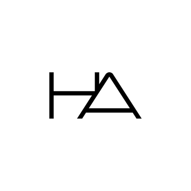 HA monograma logotipo diseño carta texto nombre símbolo monocromo logotipo alfabeto carácter simple logotipo