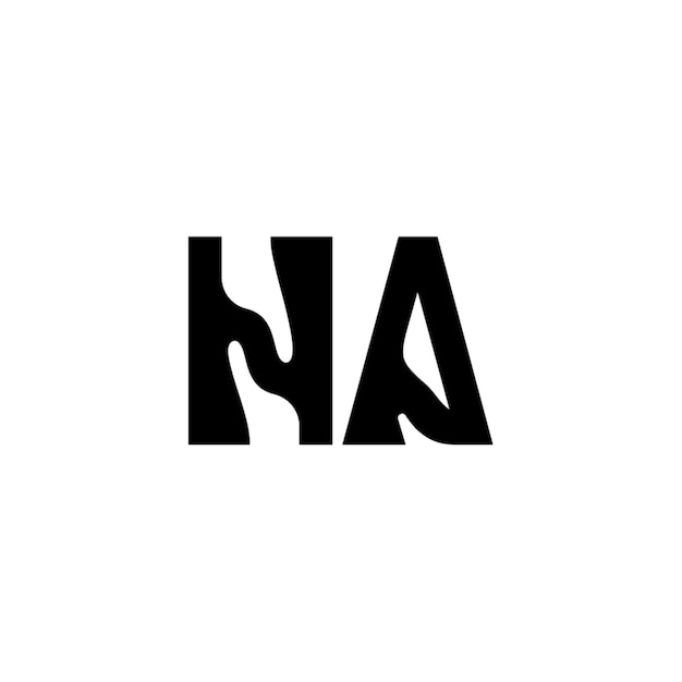 HA monograma logotipo diseño carta texto nombre símbolo monocromo logotipo alfabeto carácter simple logotipo