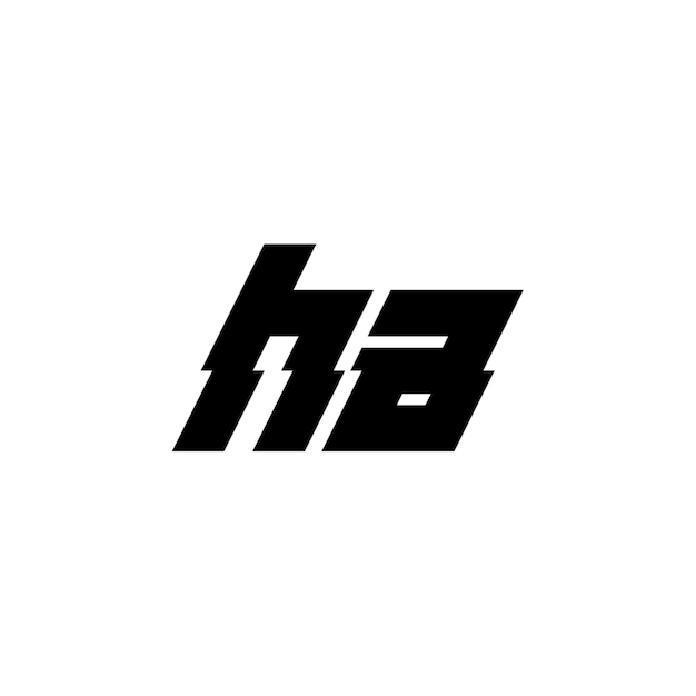 HA monograma logotipo diseño carta texto nombre símbolo monocromo logotipo alfabeto carácter simple logotipo