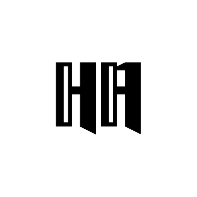 HA monograma logotipo diseño carta texto nombre símbolo monocromo logotipo alfabeto carácter simple logotipo