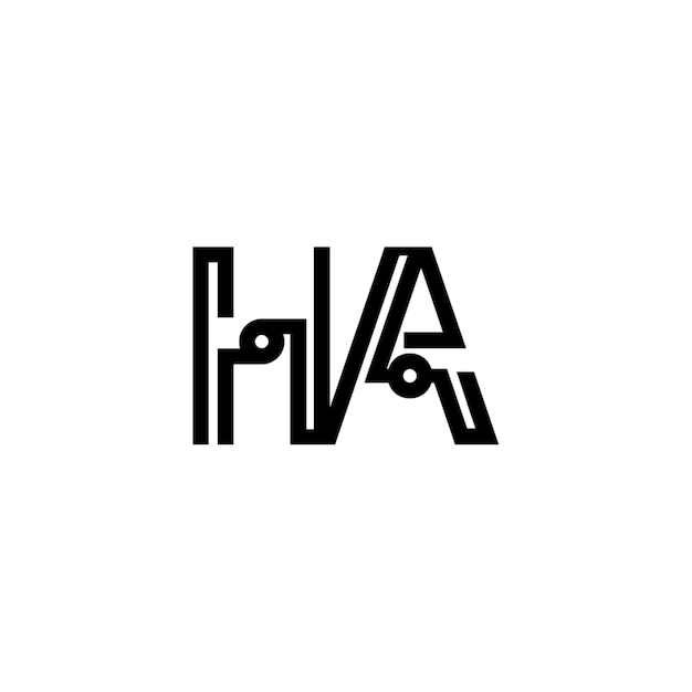 HA monograma logotipo diseño carta texto nombre símbolo monocromo logotipo alfabeto carácter simple logotipo