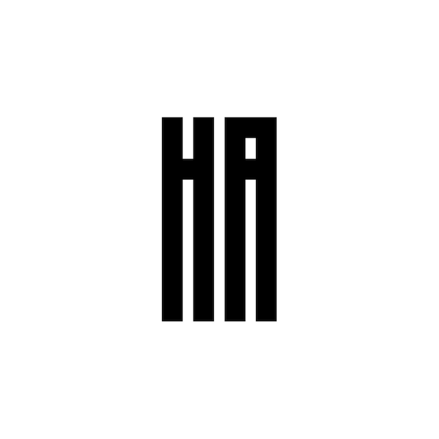 HA monograma logotipo diseño carta texto nombre símbolo monocromo logotipo alfabeto carácter simple logotipo