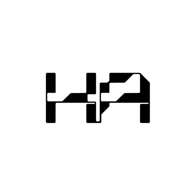 HA monograma logotipo diseño carta texto nombre símbolo monocromo logotipo alfabeto carácter simple logotipo