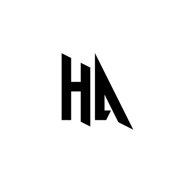 HA monograma logotipo diseño carta texto nombre símbolo monocromo logotipo alfabeto carácter simple logotipo