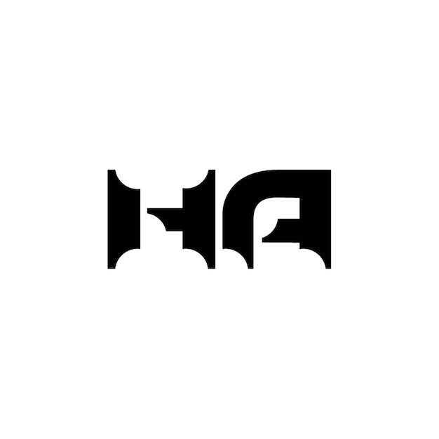 HA monograma logotipo diseño carta texto nombre símbolo monocromo logotipo alfabeto carácter simple logotipo