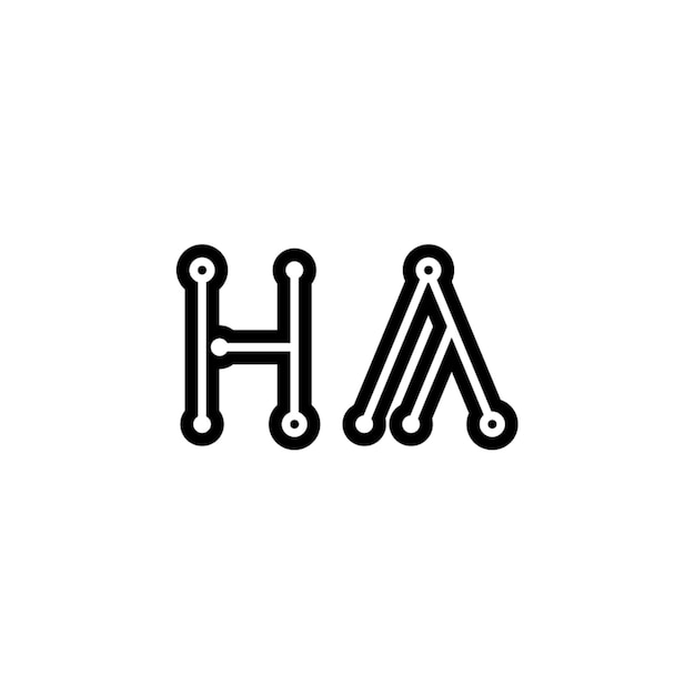 HA monograma logotipo diseño carta texto nombre símbolo monocromo logotipo alfabeto carácter simple logotipo