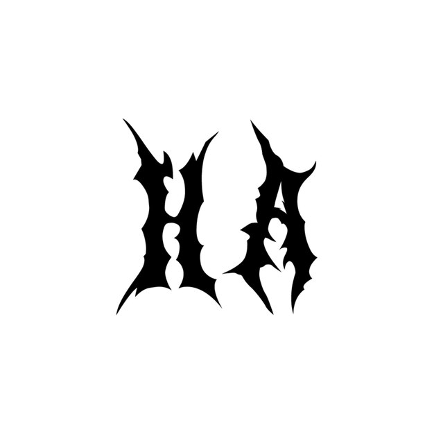 HA monograma logotipo diseño carta texto nombre símbolo monocromo logotipo alfabeto carácter simple logotipo