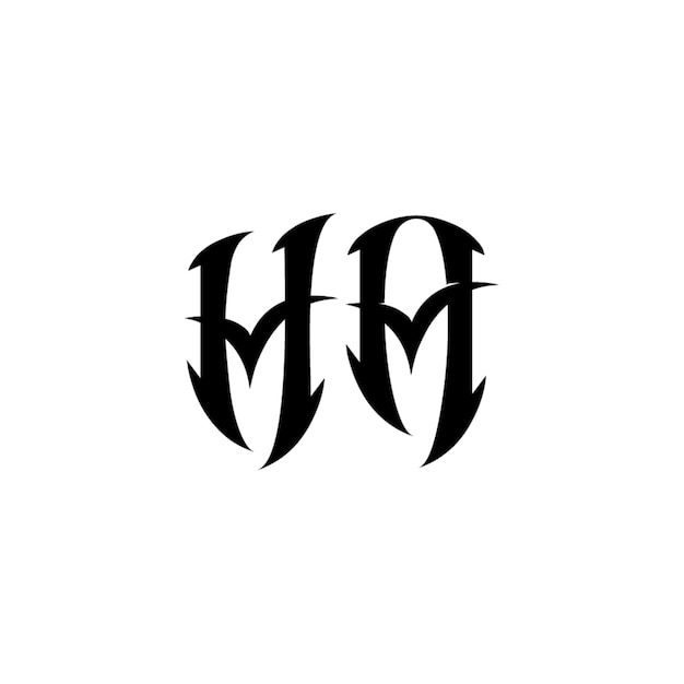 HA monograma logotipo diseño carta texto nombre símbolo monocromo logotipo alfabeto carácter simple logotipo