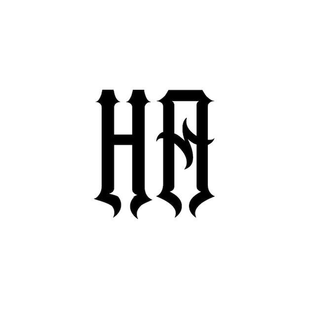 HA monograma logotipo diseño carta texto nombre símbolo monocromo logotipo alfabeto carácter simple logotipo