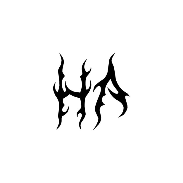 HA monograma logotipo diseño carta texto nombre símbolo monocromo logotipo alfabeto carácter simple logotipo