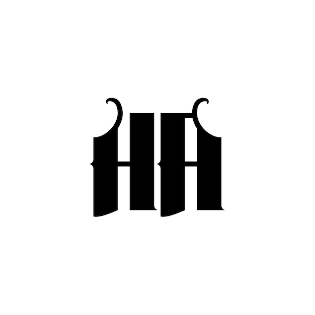 HA monograma logotipo diseño carta texto nombre símbolo monocromo logotipo alfabeto carácter simple logotipo