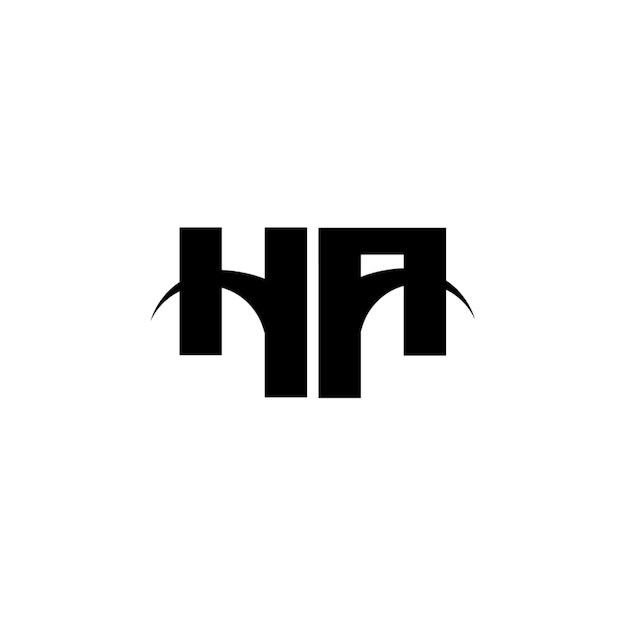 HA monograma logotipo diseño carta texto nombre símbolo monocromo logotipo alfabeto carácter simple logotipo