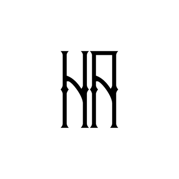HA monograma logotipo diseño carta texto nombre símbolo monocromo logotipo alfabeto carácter simple logotipo