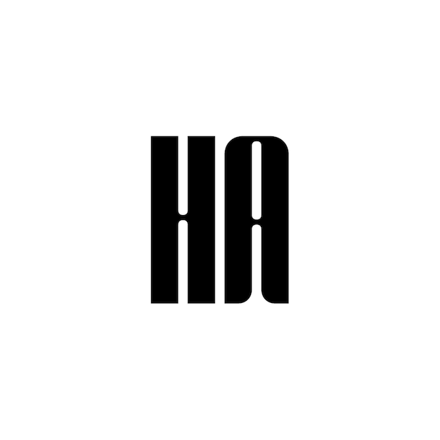 HA monograma logotipo diseño carta texto nombre símbolo monocromo logotipo alfabeto carácter simple logotipo