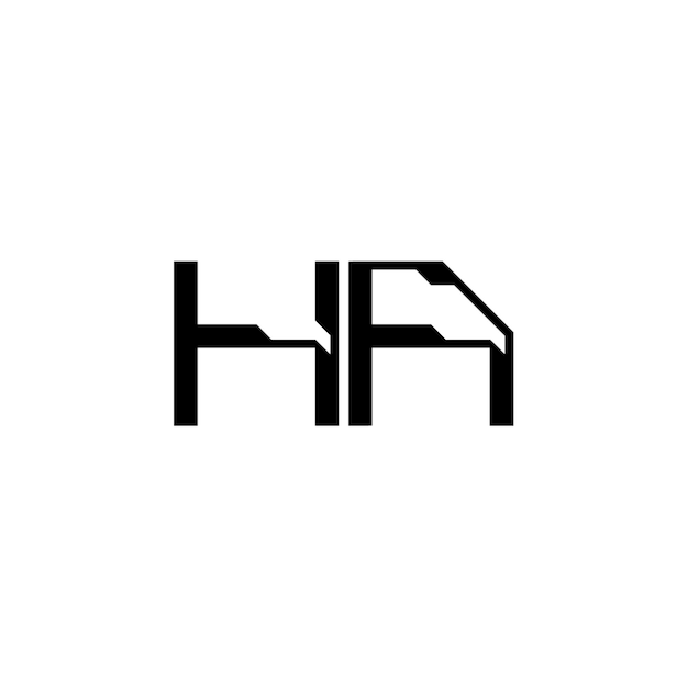 HA monograma logotipo diseño carta texto nombre símbolo monocromo logotipo alfabeto carácter simple logotipo