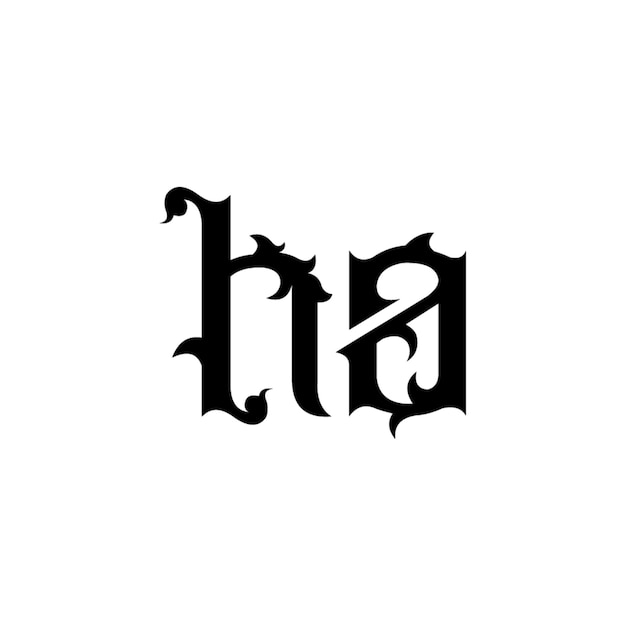 HA monograma logotipo diseño carta texto nombre símbolo monocromo logotipo alfabeto carácter simple logotipo