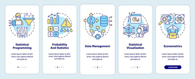 Habilidades del analista de datos incorporando la pantalla de la aplicación móvil