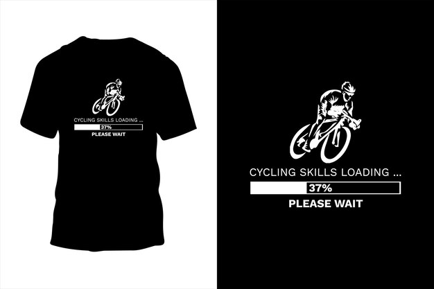 Habilidades de ciclismo cargando diseño de camiseta.