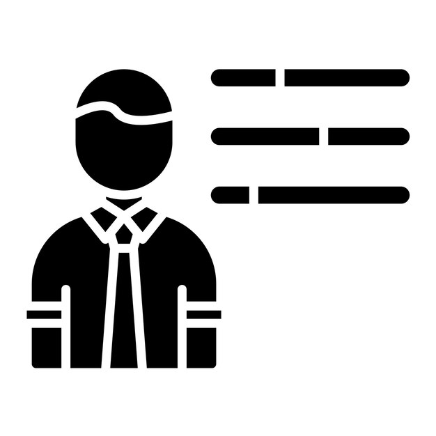 Habilidades de los empleados Glyph Ilustración en negro sólido