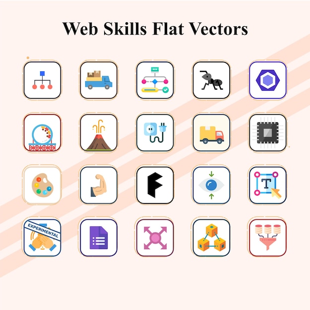 Habilidades de la web Vectores planos