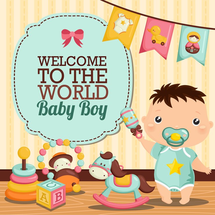 Vector habitación de baby boy